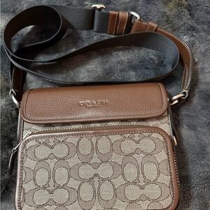 Coach Brown and Tan Crossbody Bag